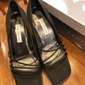 ANN MARINO - OLIVE CHEVRON KID - 6.5M - EXC. COND.